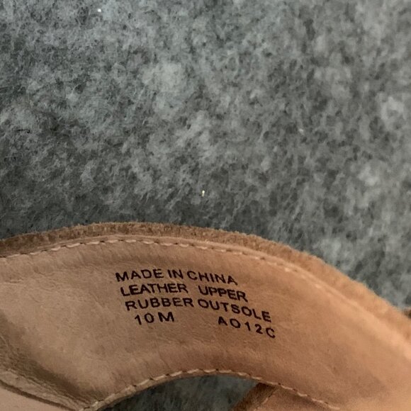 Michael Michael Kors Brown Tan Leather Suede Ankle Strap Peep Toe Wedge Sandals - Picture 10 of 12
